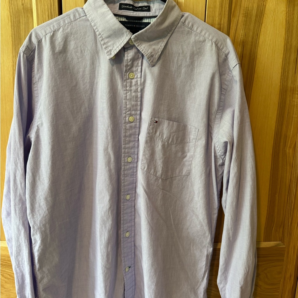 Tommy Hilfiger Purple Casual Button Down Shirt